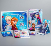 Набор аппликаций, 5 предметов: блокнот, 2 аппликации, ручка на открытке, настольная игра, Холодное с от интернет-магазина Континент игрушек