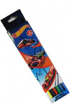 Карандаши цветные пластиковые 6 цветов "Hot Wheels", длинна 177 мм, в картонной упаковке с европодве от интернет-магазина Континент игрушек