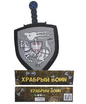 Храбрый воин. Меч в наборе с щитом из вспененной пластмассы, 29x47x3 см от интернет-магазина Континент игрушек