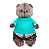 Кот Басик в штанах в клетку 19 см от интернет-магазина Континент игрушек