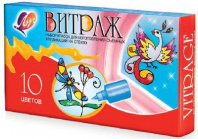 Краски по стеклу Витраж 10 цветов, 220г. от интернет-магазина Континент игрушек