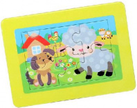 Пазл в рамке "Овечка и щенок" 6 эл (14,5*10,5 см) от интернет-магазина Континент игрушек