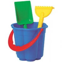 Набор №66 (Ведро-цветок малое, лопатка малая №3, грабельки малые №3) 9х9х12,5 см. от интернет-магазина Континент игрушек