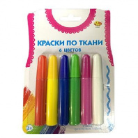Краски по ткани, 6 основных цветов от интернет-магазина Континент игрушек