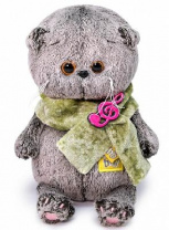 Кот Басик Baby в бархатном кашне мягкая игрушка от интернет-магазина Континент игрушек