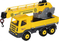 Автомобиль-кран Престиж, с поворотной платформой (в сеточке) 48,5х16,5х27,5 см. от интернет-магазина Континент игрушек