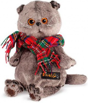 Басик и красный шарф в клеточку 25 см от интернет-магазина Континент игрушек