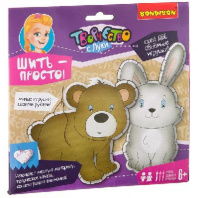 Набор для творчества  BONDIBON. Шить - просто! (заяц и мишка) от интернет-магазина Континент игрушек