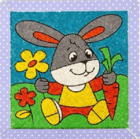 Набор для творчества. Песочная фреска "Веселый зайка" (рамка из вспененного полимера) от интернет-магазина Континент игрушек