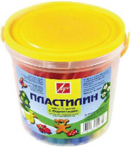 Пластилин в ведре с формочками 11 цветов, 220 г, 12 формочек от интернет-магазина Континент игрушек