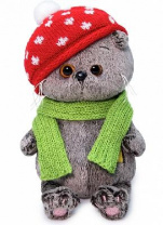 Кот Басик Baby в шапке мухомор мягкая игрушка от интернет-магазина Континент игрушек