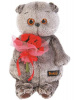 Кот Басик с букетиком роз мягкая игрушка 19 см от интернет-магазина Континент игрушек