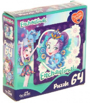 Пазл 64 Энчантималс Пэттер Павлина и Флэп (магнитик в подарок) от интернет-магазина Континент игрушек