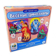 Пазл Веселые динозавры 4шт от интернет-магазина Континент игрушек