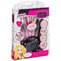 Набор детской декор. косметики Bondibon Eva Moda для боди-арта, BOX 17х21,5х3 см;  глиттер-карандаши от интернет-магазина Континент игрушек