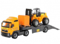 Автомобиль-трейлер "Volvo" + автокар + конструктор "Супер-Микс" - 30 элементов на поддоне  от интернет-магазина Континент игрушек