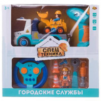 Спецтехника. Машинка-конструктор на р/у "Городские службы. Автовоз и трактор" с пультом управления н от интернет-магазина Континент игрушек