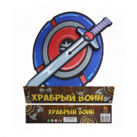 Храбрый воин. Меч в наборе с щитом из вспененной пластмассы (голубой цвет), 65x33x2см от интернет-магазина Континент игрушек