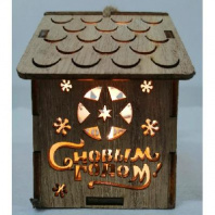 Домик новогодний деревянный со светом 706-2/706-1 от интернет-магазина Континент игрушек