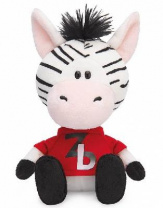 Зебрёнок Зиба в красной футболке мягкая игрушка от интернет-магазина Континент игрушек