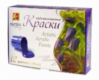 Краски акриловые художественные 12 цветов от интернет-магазина Континент игрушек