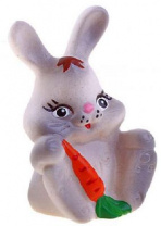 Зайчик с морковкой 8 см, игрушка ПВХ