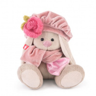 Зайка Ми в берете с вязаным цветком 15 см от интернет-магазина Континент игрушек