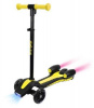 Самокат Moby Kids Junior Rocket, 120 мм PU, свет, регулируемая рулевая стойка, фара+звук+дым, желтый от интернет-магазина Континент игрушек