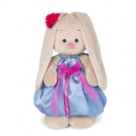 Зайка Ми в синем платье с розовым бантиком (большая) от интернет-магазина Континент игрушек