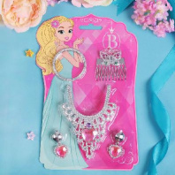 Набор детский "Выбражулька", :гребень,клипсы,колье,браслет, принцесска,сердца в ассортименте от интернет-магазина Континент игрушек