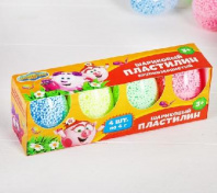 Шариковый пластилин крупнозернистый СМЕШАРИКИ, набор 4 цвет, 16 гр,  цвета МИКС   3792879 от интернет-магазина Континент игрушек