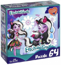 Пазл 64 Энчантималс Сейдж Скунси и Кейпер (магнитик в подарок) от интернет-магазина Континент игрушек