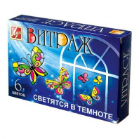 Краски по стеклу Витраж светящийся, 6 цв. от интернет-магазина Континент игрушек