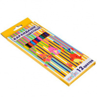 Хертс Коллекшн Карандаши, 12 цветов, шестигранные заточенные, пластик, в карт.коробке с подвесом от интернет-магазина Континент игрушек