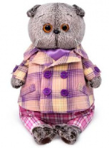 Кот Басик в пиджаке в сиреневую клетку 22 см мягкая игрушка от интернет-магазина Континент игрушек
