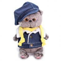 Кот Басик BABY в джинсовом жилете мягкая игрушка от интернет-магазина Континент игрушек