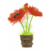 Набор для творчества топиарий из органзы "Пламенные маки" от интернет-магазина Континент игрушек