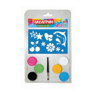 Аквагрим  ПЛ  12006-R  (6цв, 5трафаретов) от интернет-магазина Континент игрушек