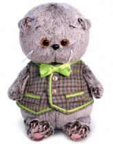 Кот Басик Baby в клетчатом жилете мягкая игрушка от интернет-магазина Континент игрушек