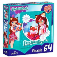 Пазл 64 Энчантималс Фелисити Лис и Флик (магнитик в подарок) от интернет-магазина Континент игрушек