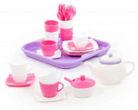 Набор детской посуды Алиса с подносом на 4 персоны, 35 элементов от интернет-магазина Континент игрушек