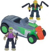 МИКРО. Скоростной кабриолет Черепашек-ниндзя с фигурками лихачей Майки и Донни от интернет-магазина Континент игрушек